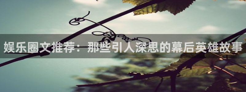 银河娱乐平台开户链接：娱乐圈文推荐：那些引人深思的幕后英雄故事